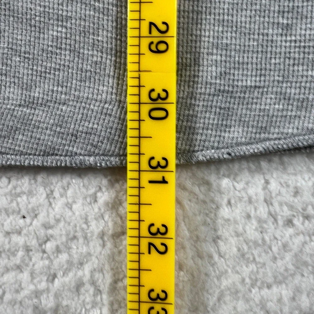 Lacoste Henley Shirt Men's US Size 3XL (EU/2XL) Grey Waffle Knit Long Sleeve VTG